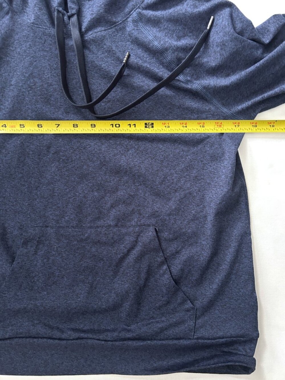 Quince Flowknit Pullover Hoodie Heather Navy Soft Performance Athleisure Size S - Picture 4 of 7